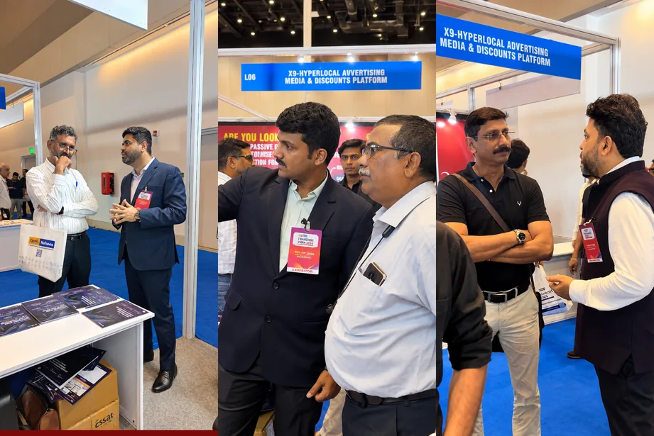 GETPOS team in conversation with visitors at Stall M05