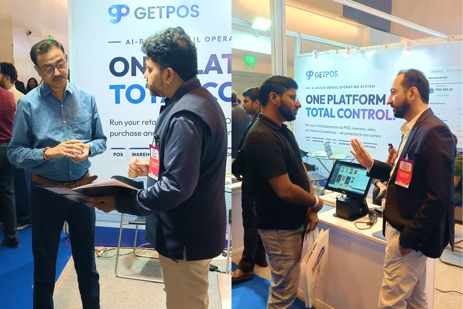 GETPOS product walkthroughs with retailers at the booth