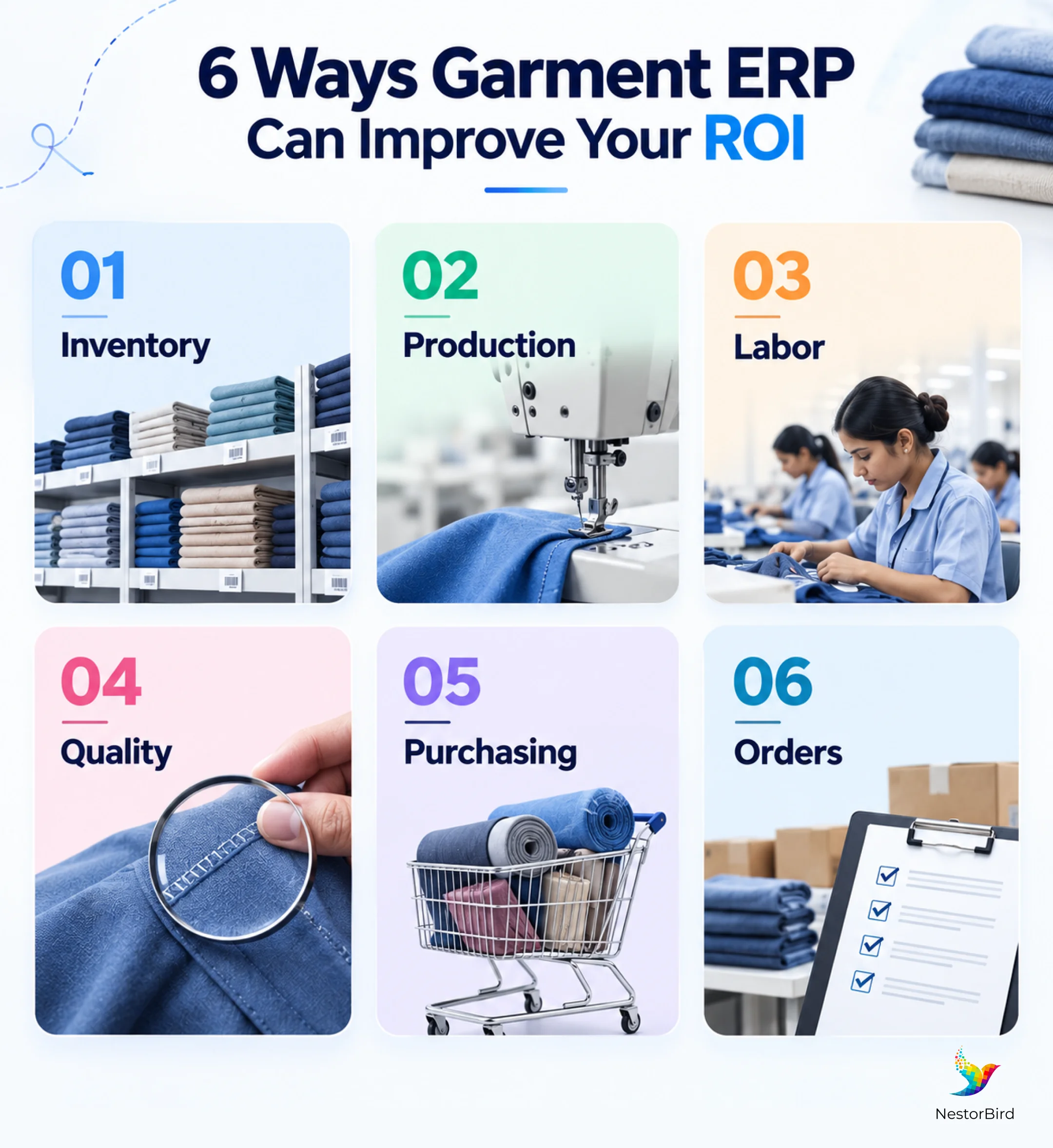 6 ways garment erp can improve your roi across inventory production labor quality purchasing and orders