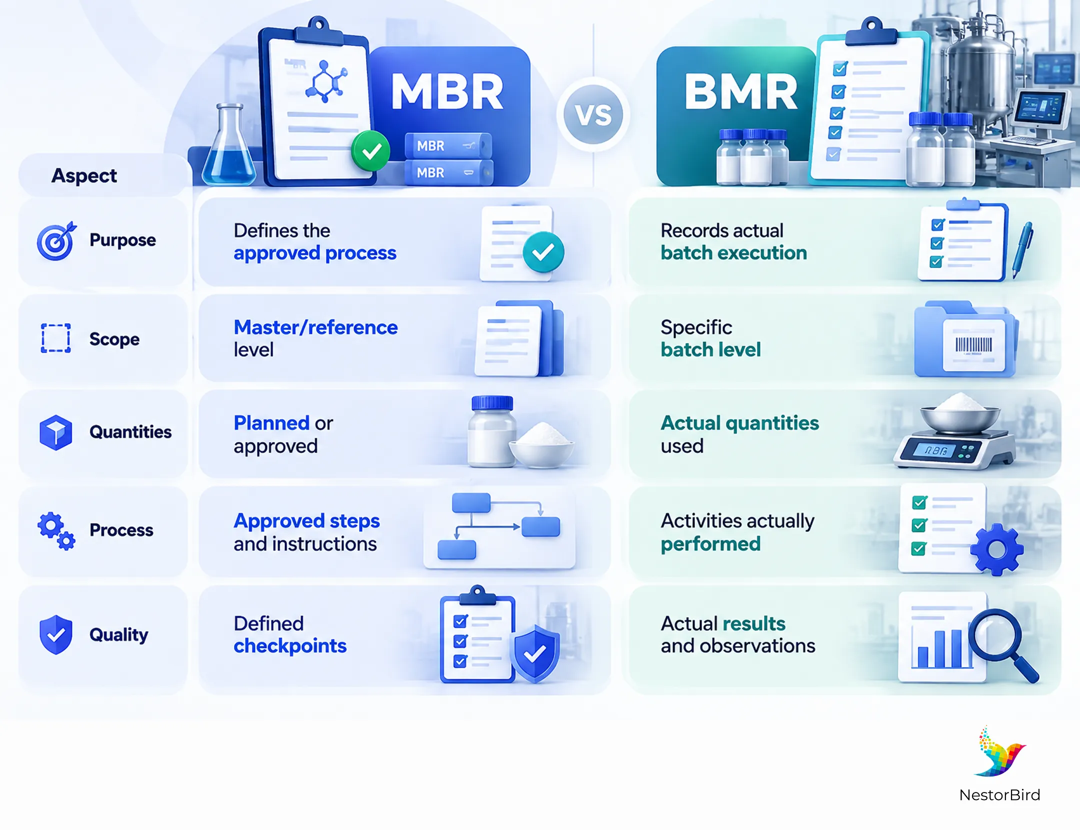 mbr vs bmr comparison of purpose scope quantities process and quality in pharmaceutical manufacturing